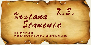 Krstana Stamenić vizit kartica